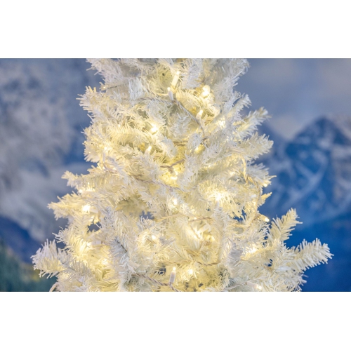 Novelty Lights 11ft Christmas String Lights, 50 LED Bulbs on White Wire, 2.5" Spacing, Connectable Indoor Outdoor Commercial Grade Lighting for