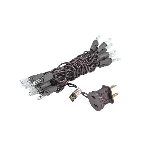 Novelty Lights 8.5 Feet 20 Bulb Mini Light String on Brown Wire, Non-Connectable Incandescent Fairy Lights for Bottles and Crafts, 4" Bulb Spacing,