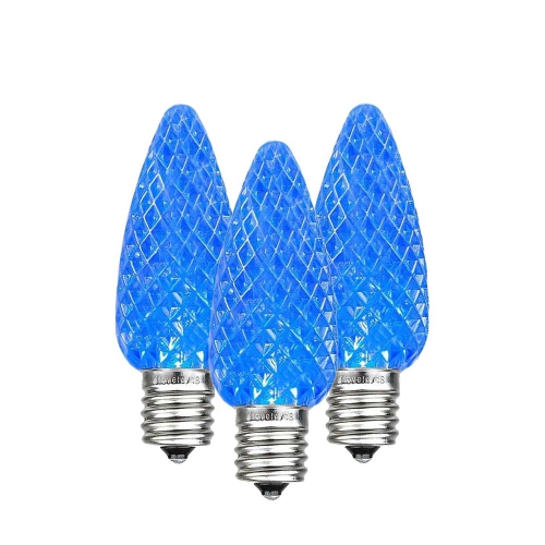 NOVELTY LIGHTS LLC  Novelty Lights 25Pk C7 Led Faceted Ultra Bright Dimmable Outdoor Christmas Light Replacement Bulbs Led Replacement Bulbs, Led
