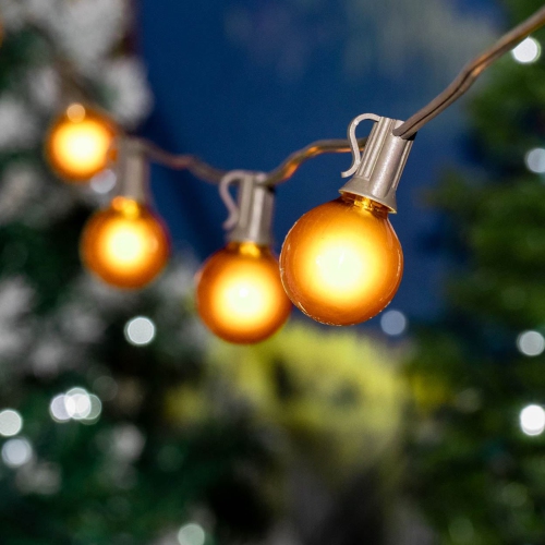 G40 Patio String Lights with 25 Clear Globe Bulbs – Outdoor String Lights – Market Bistro Café Hanging String Lights – Patio Garden Umbrella Globe