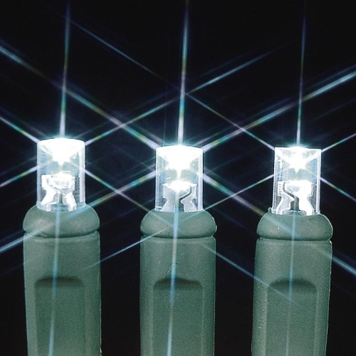 Novelty Lights 35 Light LED Christmas Mini Light Set, Outdoor Curtain Wreath Craft Bottle String Lights, Non-Connectable, Green Wire, 13.5 Feet