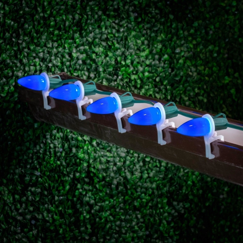 Novelty Lights 25 Pack C9 Ceramic Style LED Christmas Lights, Opaque Replacement Bulbs with E17 Base, Shatterproof Plastic, 3 Ultra-Bright SMDs Per