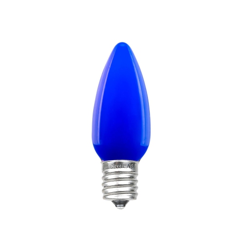 Novelty Lights 25 Pack C9 Ceramic Style LED Christmas Lights, Opaque Replacement Bulbs with E17 Base, Shatterproof Plastic, 3 Ultra-Bright SMDs Per