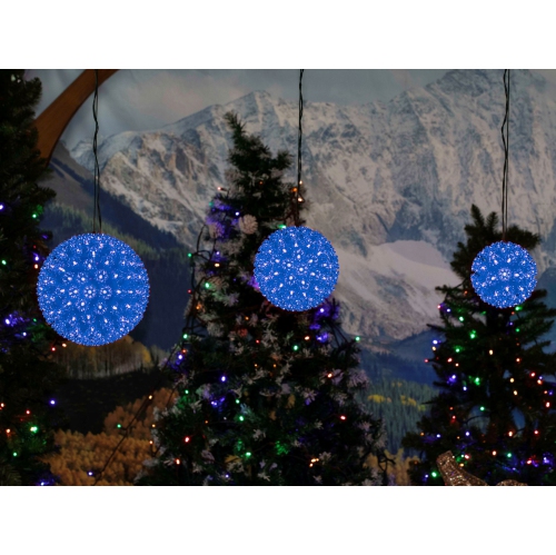 Novelty Lights LED Starlight Sphere, Ornament Ball Light, 5ft Hanging Cord with S Hook, 12ft Power Cord with Stackable Plug, Commercial Grade