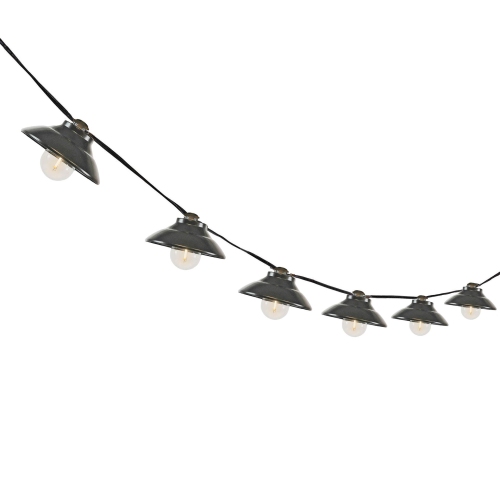 Lumières de fantaisie décoratives LED G40 à 10 lumières de 11 pi avec abat-jour en métal pour patio, jardin ou abri de jardin