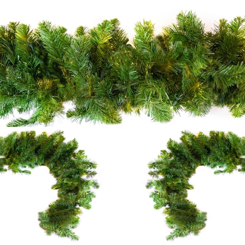 NOVELTY LIGHTS LLC  Novelty Lights 9 Foot Christmas Garland, Colorado Pine, Warm White In Green