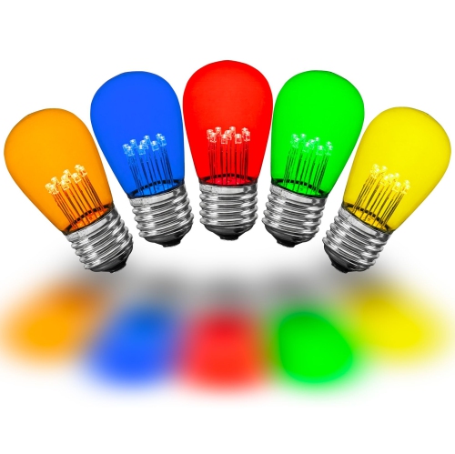 NOVELTY LIGHTS LLC  Novelty Lights Led S14 Outdoor Patio Edison Replacement Bulbs, E26 Medium Base, 1 Watt