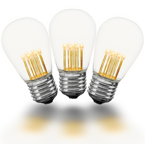 Novelty Lights LED S14 Outdoor Patio Edison Replacement Bulbs, E26 Medium Base, 1 Watt