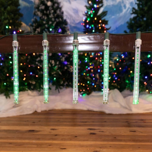 Novelty Lights Meteor Shower Lights, LED Cascading Starfall Icicle Tubes, Pack of 5, UL Listed, Durable Polycarbonate Lens, E17/C9 Standard Base,