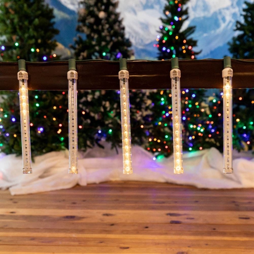NOVELTY LIGHTS LLC  Novelty Lights Meteor Shower Lights, Led Cascading Starfall Icicle Tubes, Pack Of 5, Ul Listed, Durable Polycarbonate Lens, E17/c9