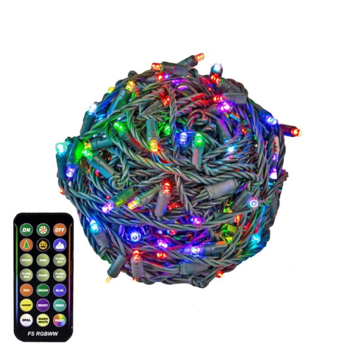 NOVELTY LIGHTS LLC  Novelty Lights 100 RGB Plus Warm White Color Changing Led 6" Spacing Wire 50 Feet In Green