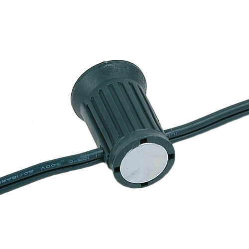 Novelty Lights C9 Magnetic Socketed Holiday Light String, Green Wire with 12 Inch Spacing, E17 Sockets, For Indoor or Outdoor Steel Surfaces