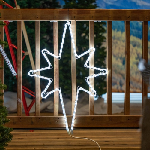 Novelty Lights LED Warm White Star Rope Light Motif Sculpture, Large Star