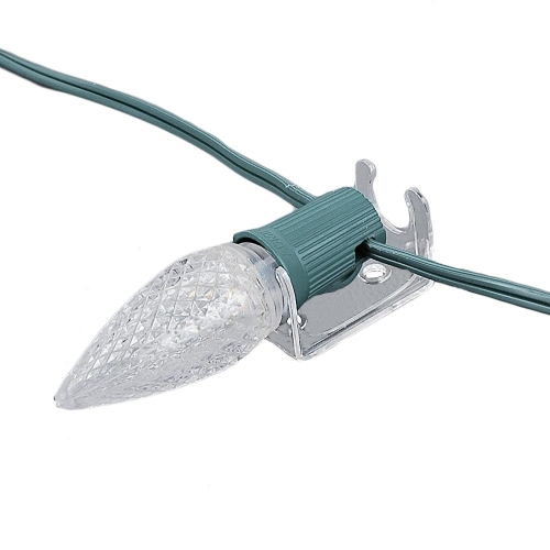 Novelty Lights 39006 C-Clip Christmas Light Clip, C7/C9 Base, Flat Surface Facia Mount, 25 Pack