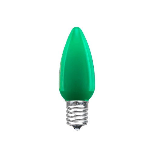 Novelty Lights 25 Pack C7 Ceramic Style LED Christmas Lights, Opaque Replacement Bulbs with E12 Base, Shatterproof Plastic, 3 Ultra-Bright SMDs Per