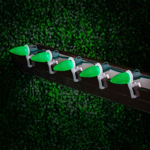 Novelty Lights 25 Pack C7 Ceramic Style LED Christmas Lights, Opaque Replacement Bulbs with E12 Base, Shatterproof Plastic, 3 Ultra-Bright SMDs Per