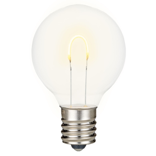 Novelty Lights 25 Pack G40 LED Light Bulbs, E12 C7 Candelabra Screw Base Shatterproof Outdoor String Lights Clear Globe Bulbs, Dimmable Edison Light