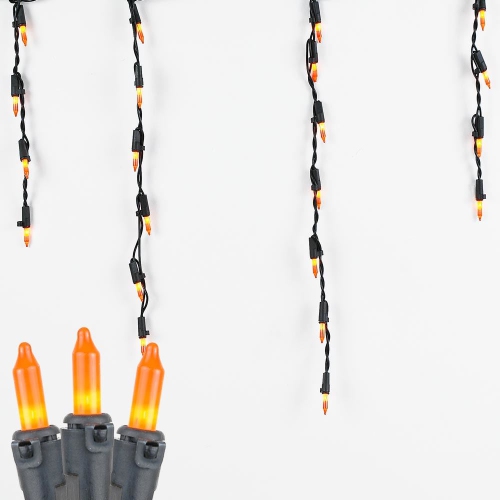 NOVELTY LIGHTS LLC  Novelty Lights 9 Foot Outdoor Halloween Icicle Light Set Wire, Medium Drop, 100 Light In Black