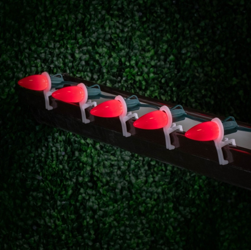 Novelty Lights 25 Pack C7 Ceramic Style LED Christmas Lights, Opaque Replacement Bulbs with E12 Base, Shatterproof Plastic, 3 Ultra-Bright SMDs Per