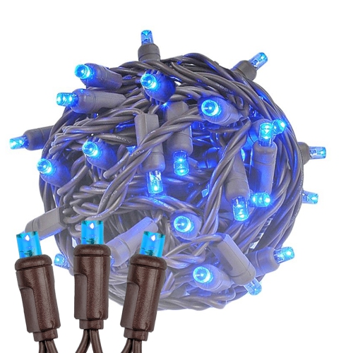 NOVELTY LIGHTS LLC  Novelty Lights 11Ft 50 Led Christmas String Lights On Brown Wire In Blue