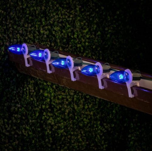 Novelty Lights 25 Pack C9 LED Outdoor String Light Patio Christmas Replacement Bulbs, C9/E17 Base, .75 Watt