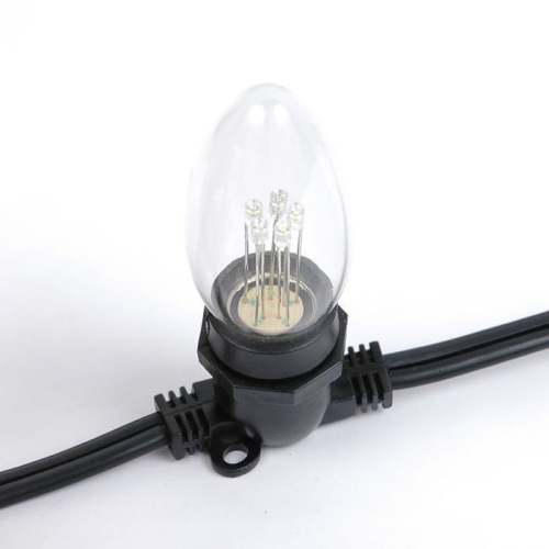 Novelty Lights 25 Pack C9 LED Outdoor String Light Patio Christmas Replacement Bulbs, C9/E17 Base, .75 Watt