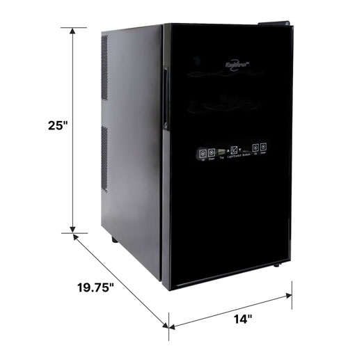 Koolatron 1.7 Cu. Ft. 18-Bottle Dual Temperature Zone Wine Cellar (WC18DZ) - Black