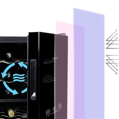 Koolatron 1.7 Cu. Ft. 18-Bottle Dual Temperature Zone Wine Cellar (WC18DZ) - Black