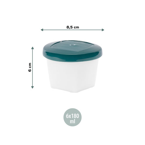 Bols de conservation biosourcés de 6 oz Babybowls de Babymoov - Ensemble de 6