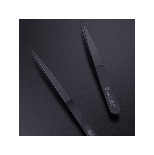 Replacement iNeeZy Handmade Non-Magnetic Stainless Tweezers (Black - Wide)
