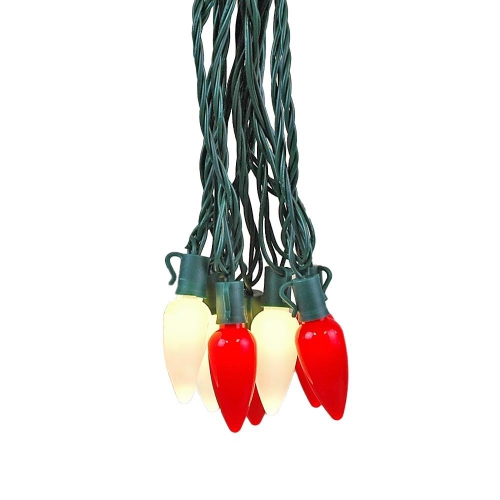 NOVELTY LIGHTS LLC  Novelty Lights 25 Feet 25 Light C9 Ceramic Style Led String Lights, Commercial Grade Pre-Lamped Christmas Lights, Ul Listed