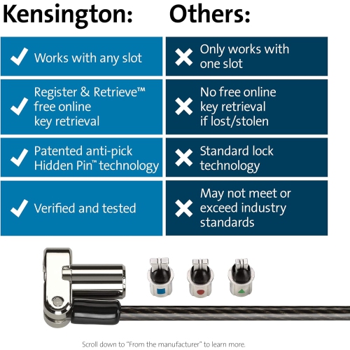 Kensington Universal 3-in-1 Keyed Laptop Lock