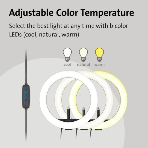 Kensington L1000 Bicolor Ring Light with Webcam Mount - Black