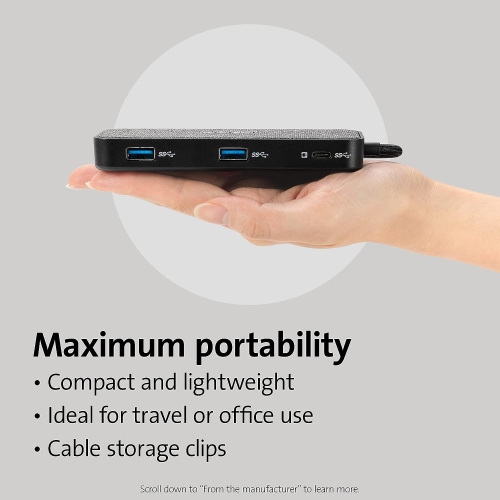 Kensington SD1650P USB-C 4K Docking Station with 100W Power Pass-Through - Windows/MacOS/Chrome/iOS/Android