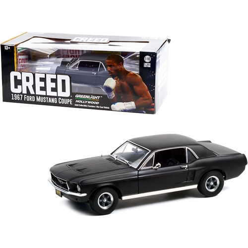 1967 Ford Mustang Coupe Matt Black Movie 1/18 Diecast Model car de Greenlight 13611