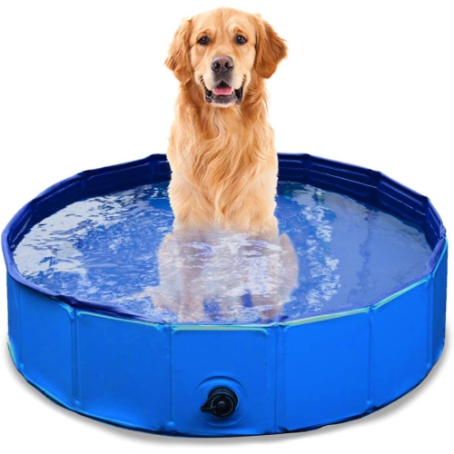 Piscine pliable pour chiens et animaux de compagnie de Zone Tech - piscine  pliable pour enfants et animaux de compagnie facile à ranger, bain de bain  antifuite pour intérieur et extérieur, bleu
