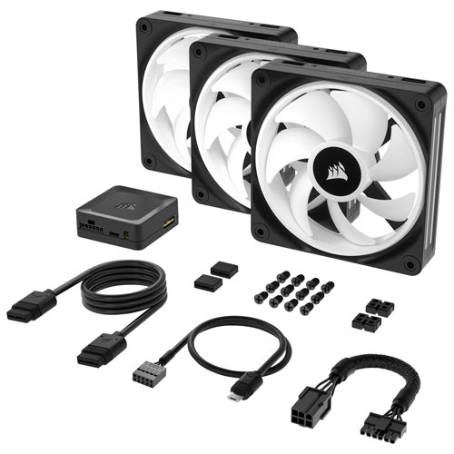 Corsair iCUE Link QX120 RGB 120mm PWM Triple Fans Starter Kit - Black