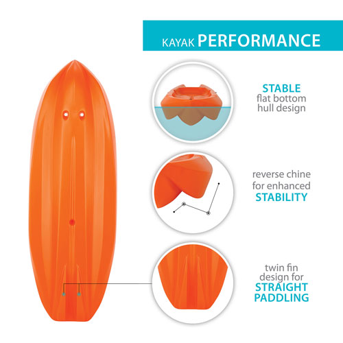 Lifetime Wave 6 ft. Youth Kayak with Paddle - Orange