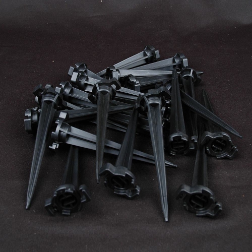 Novelty Lights 25-Pack Universal Light Stakes C7 and C9 Socketed Outdoor String Lights, 4.5 Inch Holiday Yard Stakes for Walkways, Heavy Duty Plastic