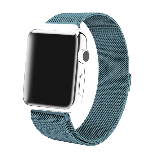 Bracelet bleu satiné à fermoir magnétique Milan de PANDACO pour Apple Watch 38&nbsp;mm/40&nbsp;mm/41&nbsp;mm/42&nbsp;mm