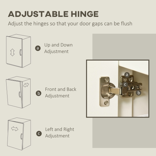 HOMCOM 55" Sideboard Buffet Cabinet, Kitchen Storage Cabinet with 4 Doors and 2 Adjustable Shelves, White