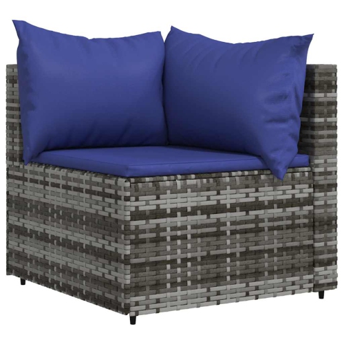 VIDAXL  Garden Corner Sofa With Cushions Poly Rattan In Grey