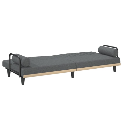 vidaXL Sofa Bed with Armrests Dark Grey Fabric
