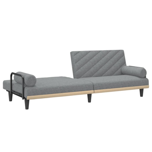 vidaXL Sofa Bed with Armrests Light Grey Fabric