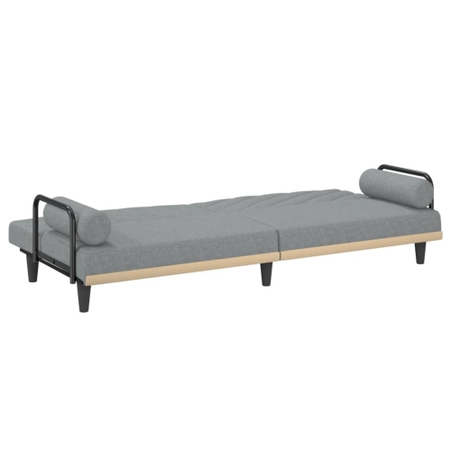 vidaXL Sofa Bed with Armrests Light Grey Fabric