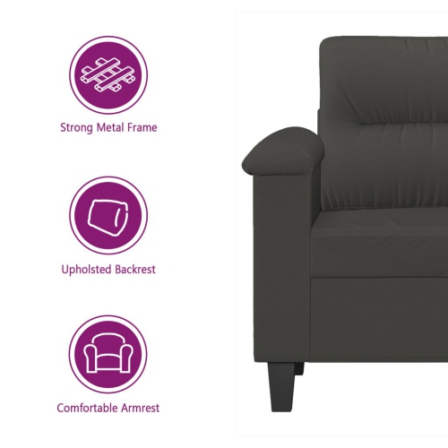 vidaXL Sofa Chair Dark Grey 60 cm Microfibre Fabric