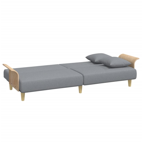 vidaXL Sofa Bed with Armrests Light Grey Fabric