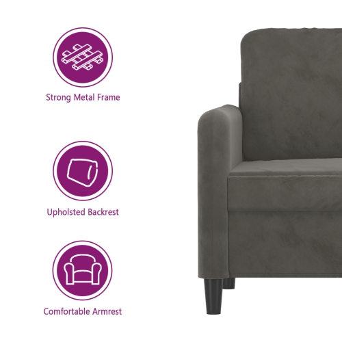 vidaXL Sofa Chair Dark Grey 60 cm Velvet