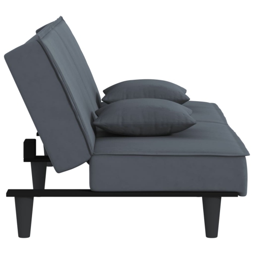 vidaXL Sofa Bed Dark Grey Velvet