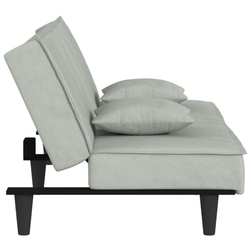 vidaXL Sofa Bed Light Grey Velvet